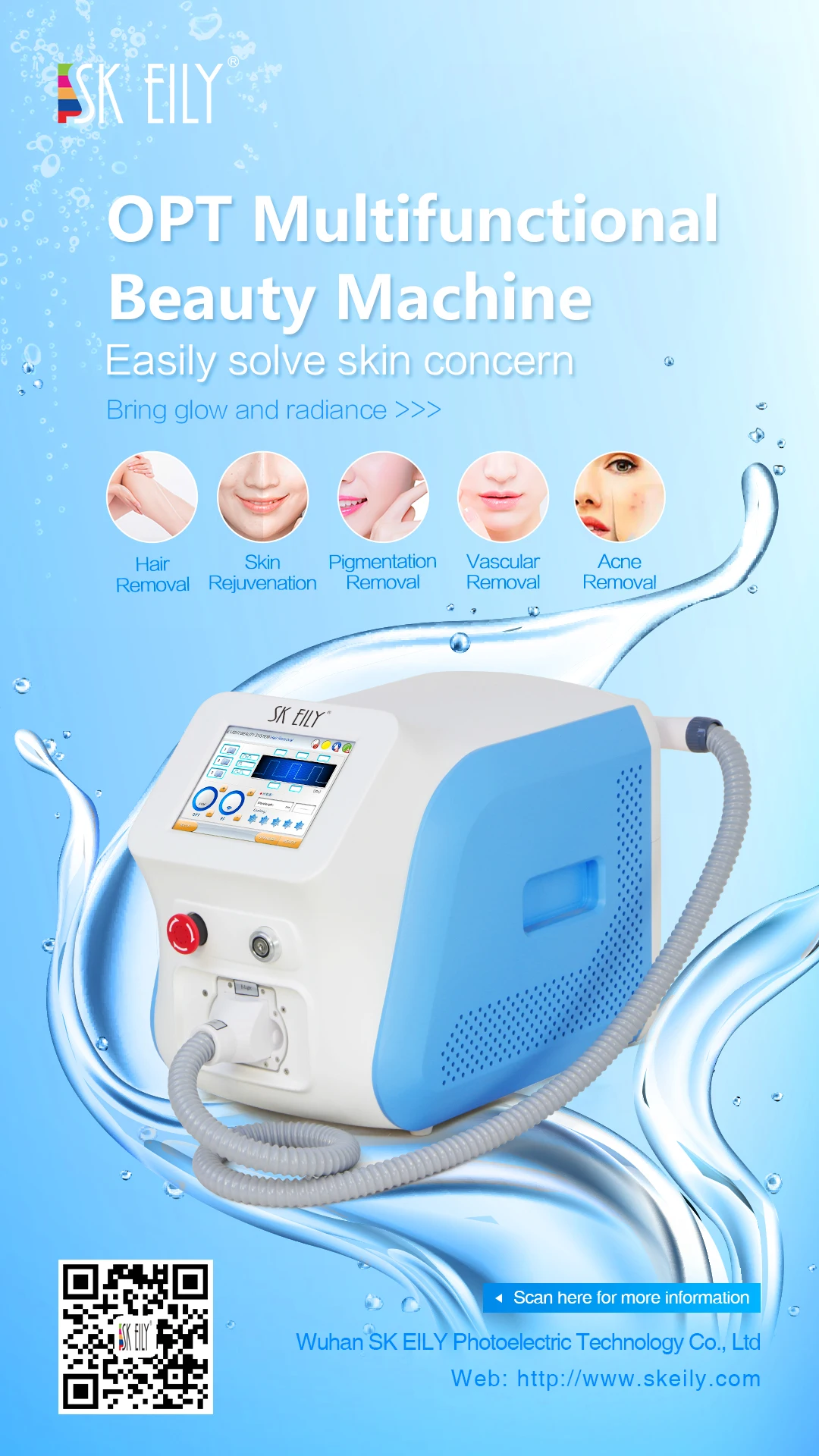E Light Shr Sr Ipl Permanent Hair Removal Equipment 1200W