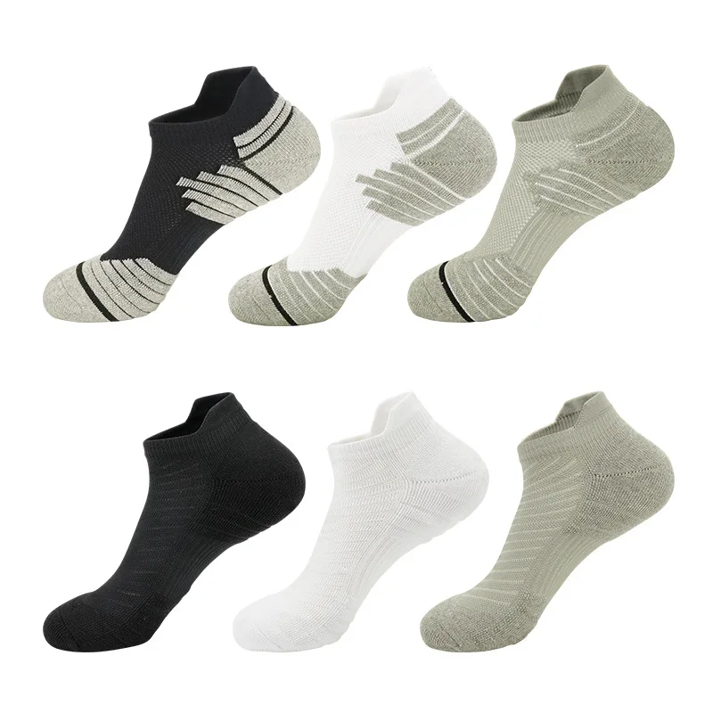 

JR-052 Wholesale Custom logo Sock 2021 Men Absorbent Cushioned Low Cut Ankle Sporty Athletic Socks, Custom color