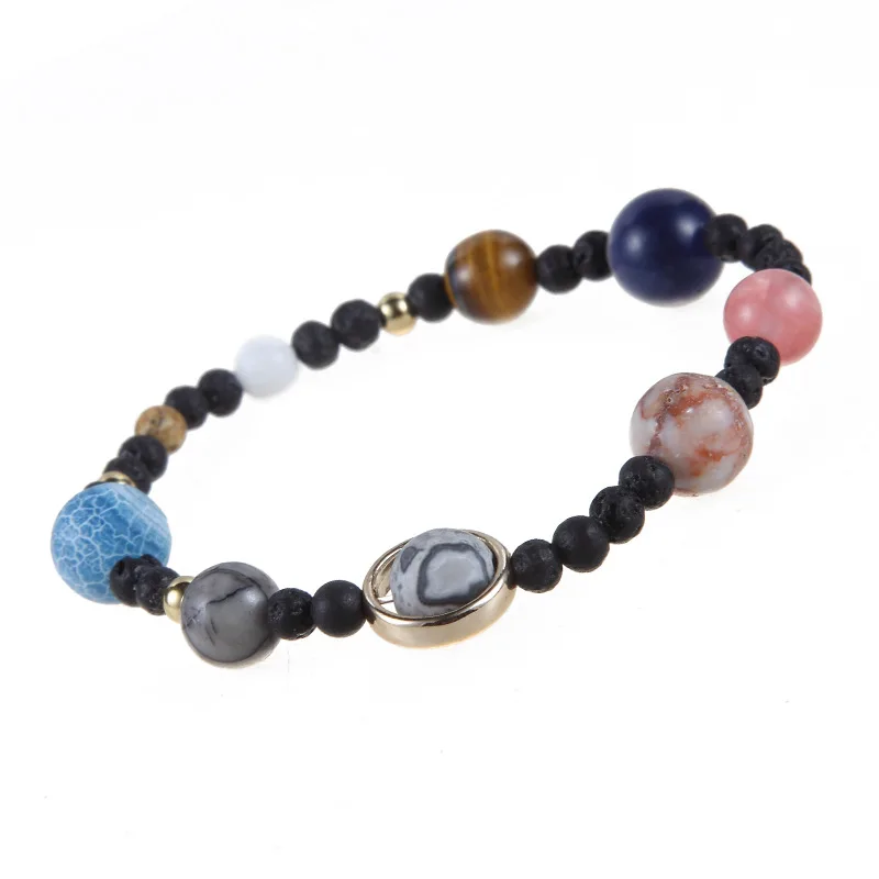 

Solar System Bracelet Universe Galaxy The Eight Planets Guardian Star Natural Stone Beads Bracelet Great Gift for Her HF-116094, Multi-color