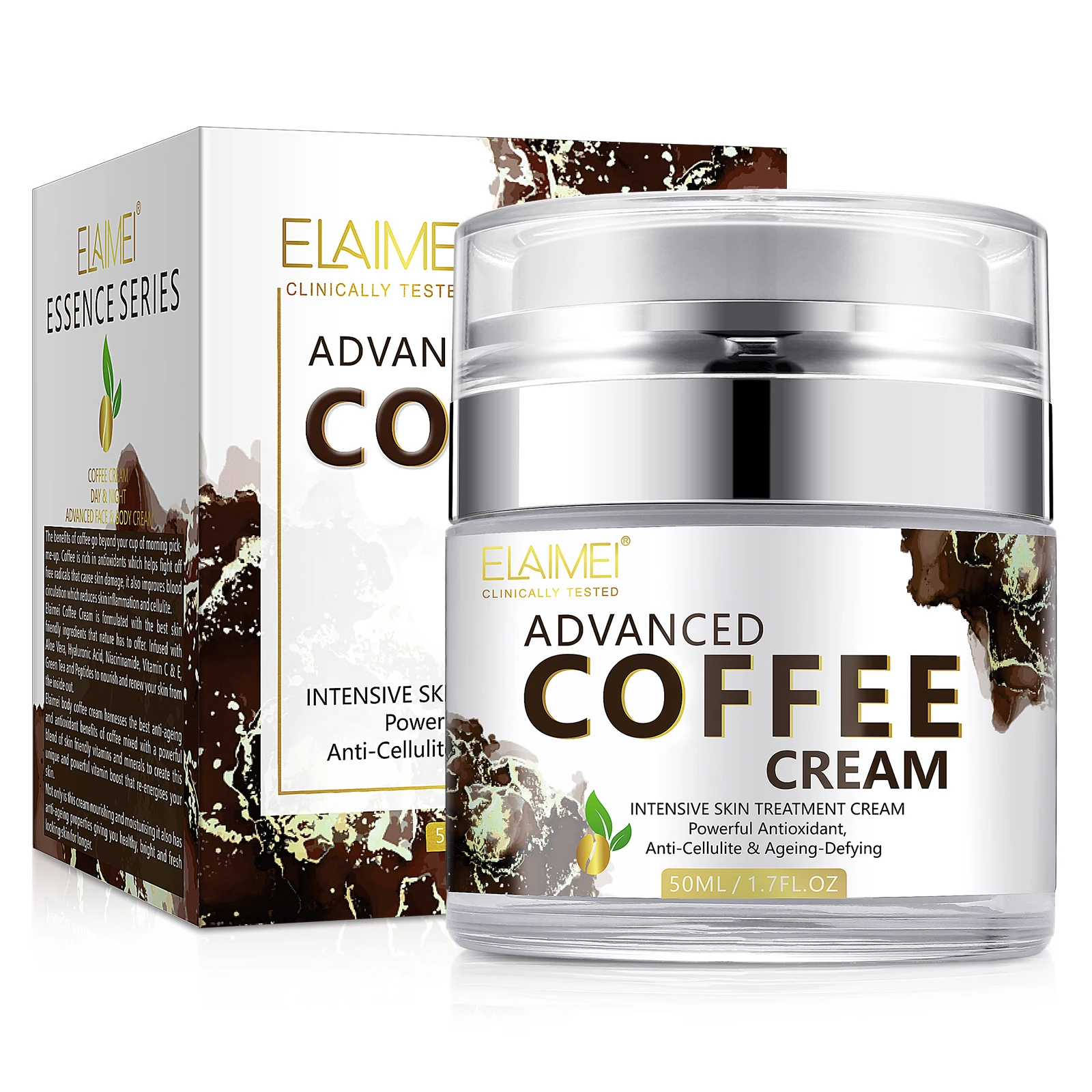 

ELAIMEI Natural Extract Facial Cream Anti Aging Anti-wrinkle Moisturizer Coffee Whitening Face Cream