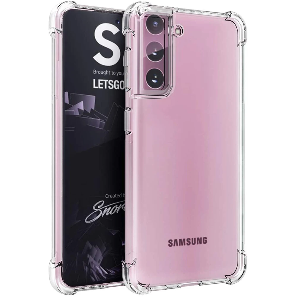 

For Samsung S21 Clear Case, HOCAYU Flexible Soft Phone Case For Samsung Galaxy S21 Plus Ultra S21 Cover Shockproof Fundas