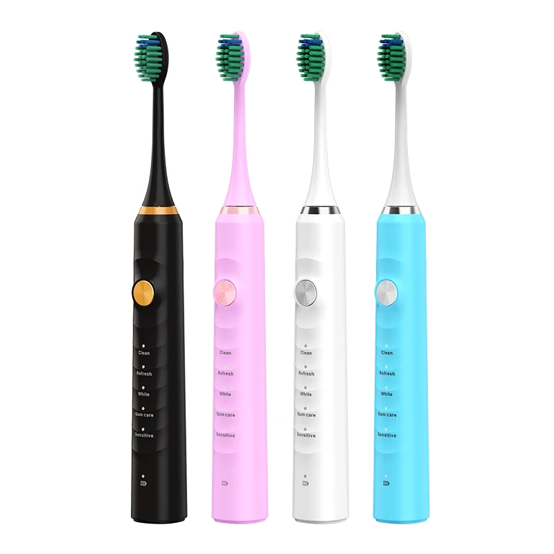 

China Manufacturer Luxury Customized Electronic Toothbrush USB White Cleaning Sonic Electric Toothbrush Supplier, Black/blue/pink/white