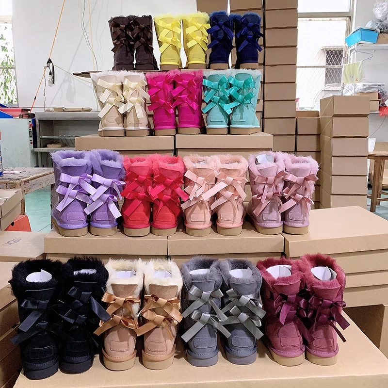 

Australian Boots Lamb Designer Leather Boarding Warm Shoes Wholesale Women's Bailey Bow Ii Winter Snow Boot
