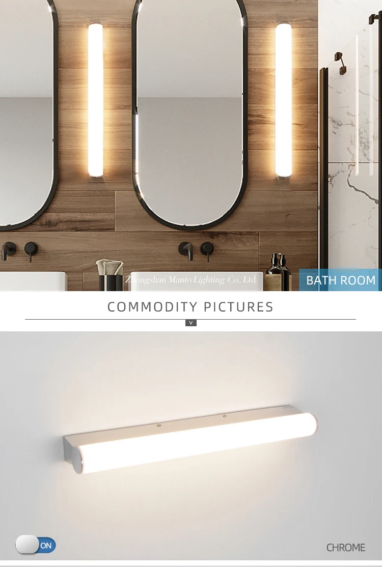 Bathroom mirror lamp led wall light chrome bathroom vanity light 6w 8w hotel vanity mirror lamp bathroom led light