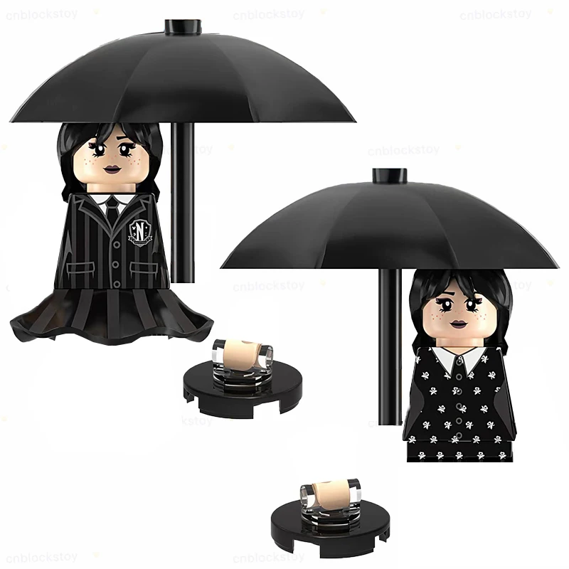 

Movie TV Wednesday Addams Season Mini Action Building Block Figure Children Collect Plastic MOC Toy Juguete KF1907 KF1908