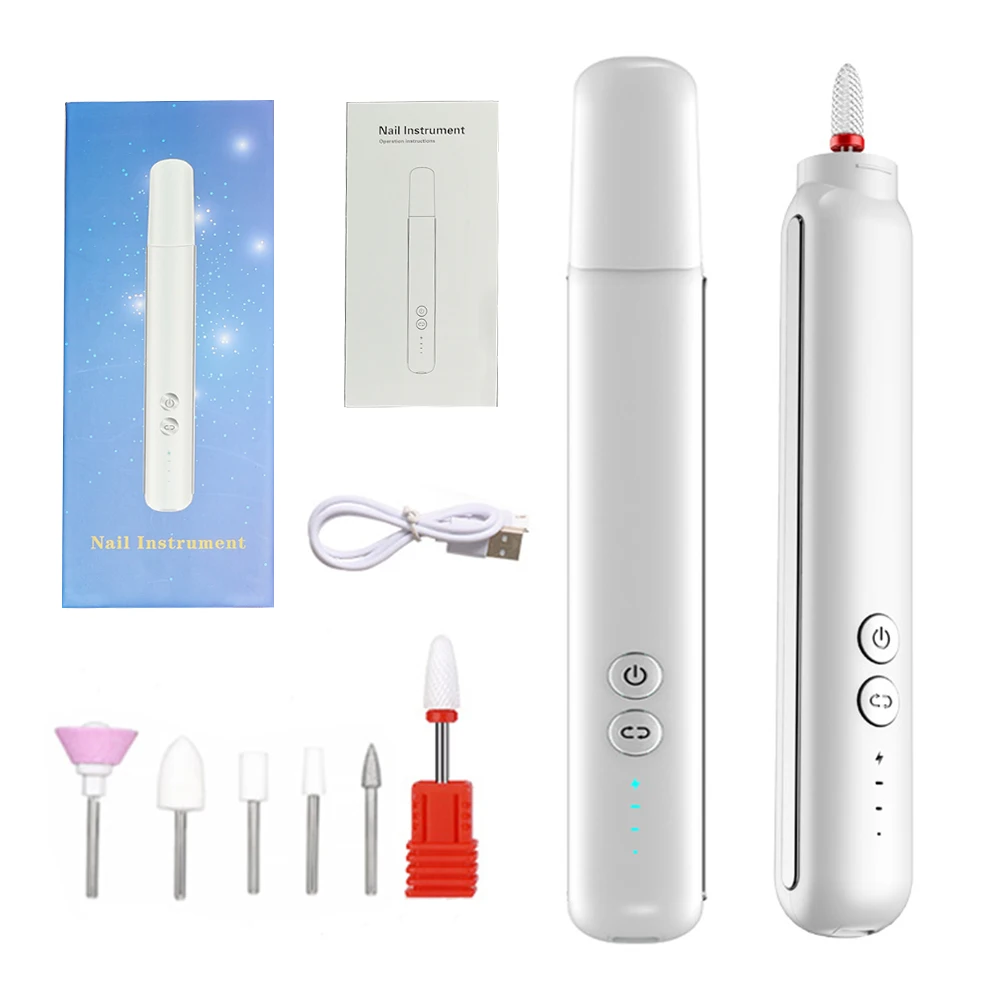 

Portable Electric Nail Drill Led Pen Women Set Label Private Strips Color Kids UV Bit Bottle Gel Polish Remover Nail Drill