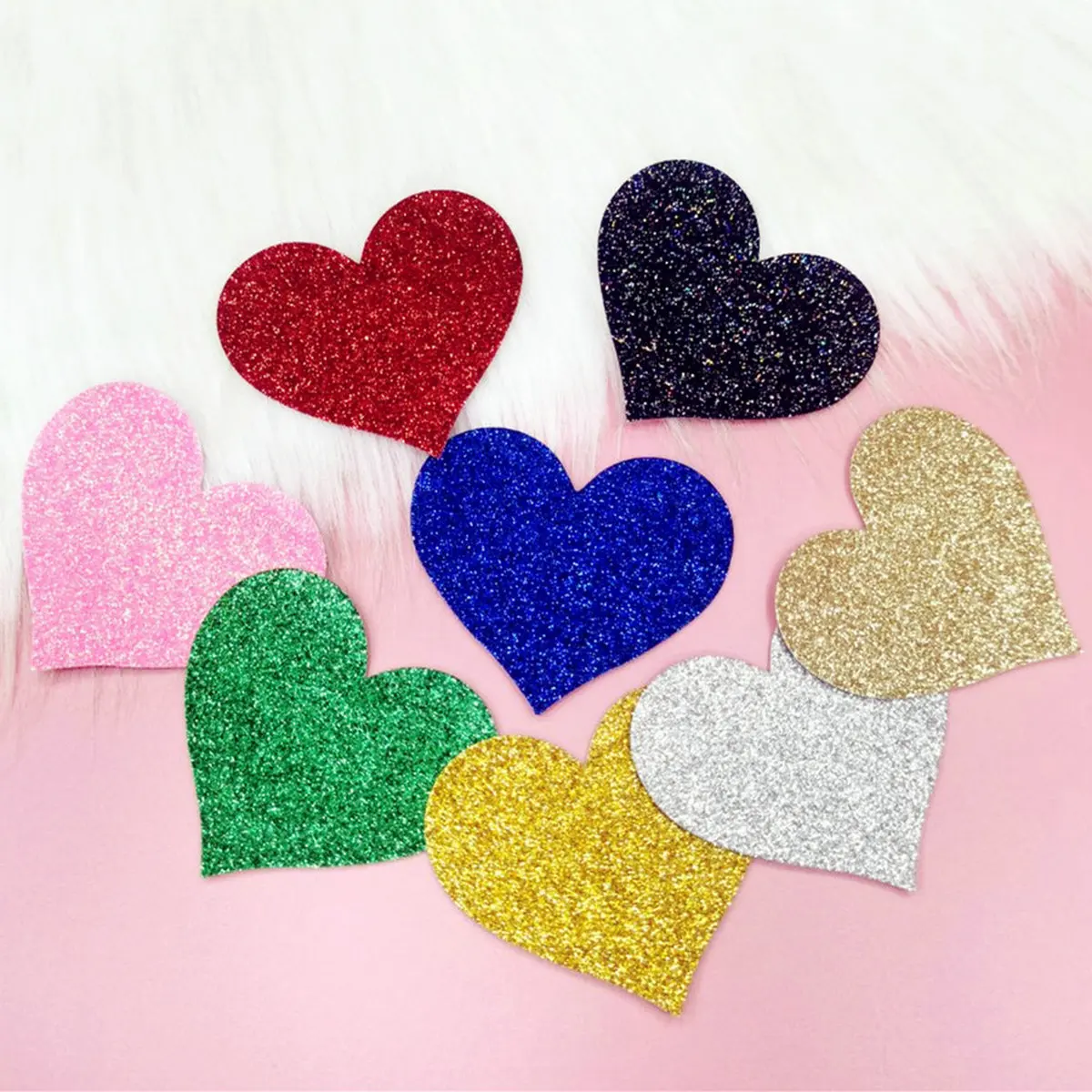 

Brassiere Women Disposable Breast Sticker Covers Nipples Adhesive Girl Boob Pasties Red Glitter Heart Shape Bling Nipple Pasties, Customized