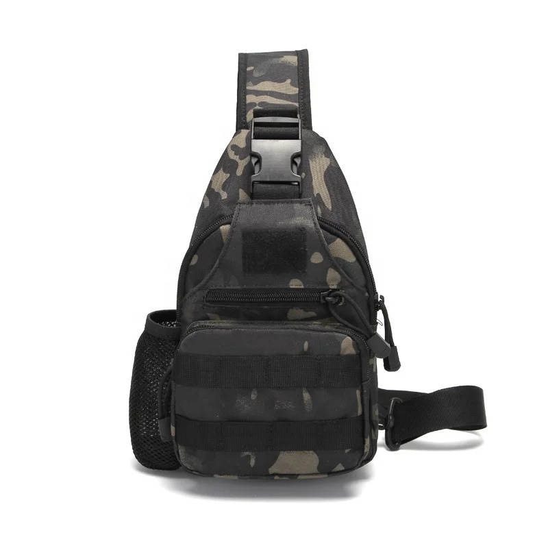 

New Designer Camouflage Chest Bag with Bottle Holder Portable Men Outdoor Hiking Cycling Durable Tactical Military Crossbody Bag