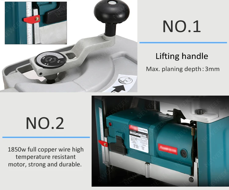 NEWEEK electromechanical bench wood thicknesser planer mini wood planer