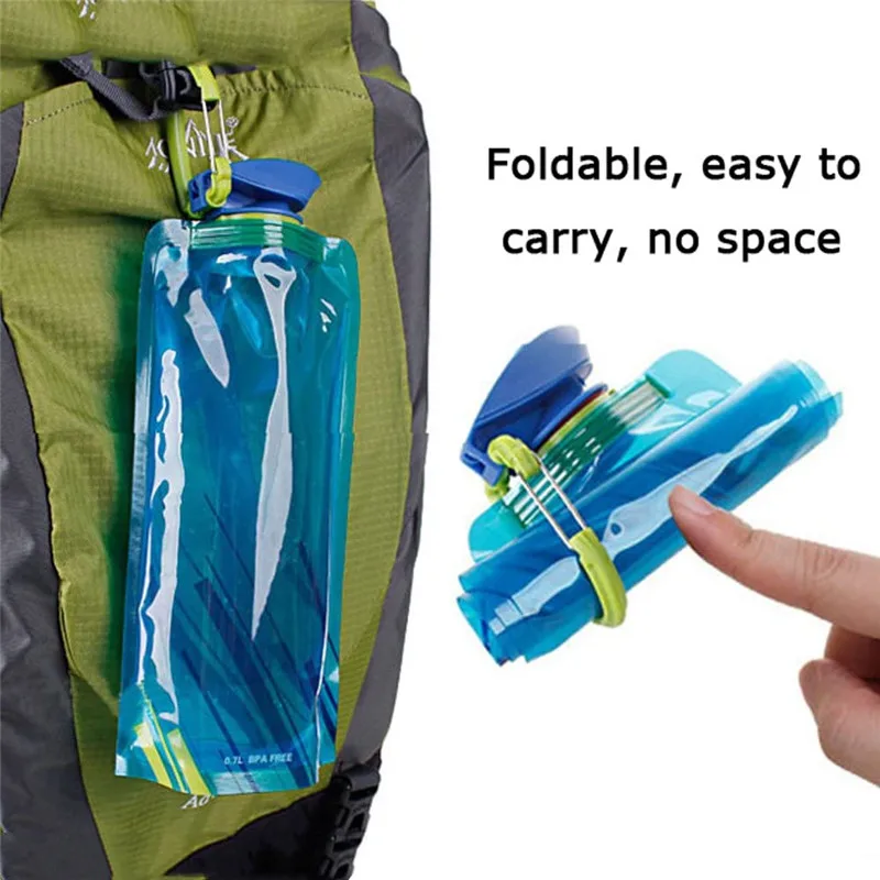 

Foldable Bottle Outdoor Hiking Camping PE Water Bag Soft Flask Squeeze Portable Running Cycl