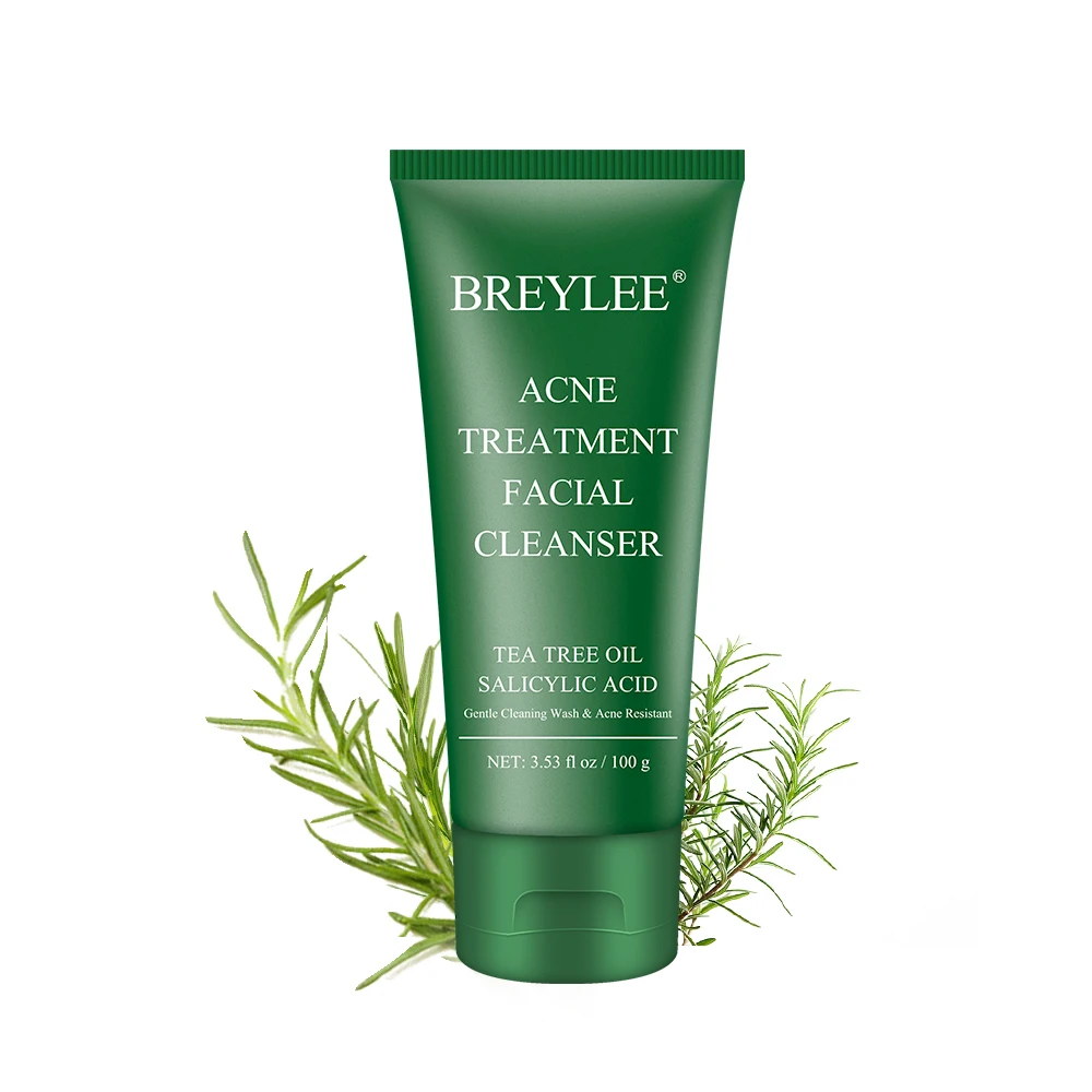 

free shipping BREYLEE tea tree oil facial foaming cleanser face wash for acne treatment drop shipping, As photo