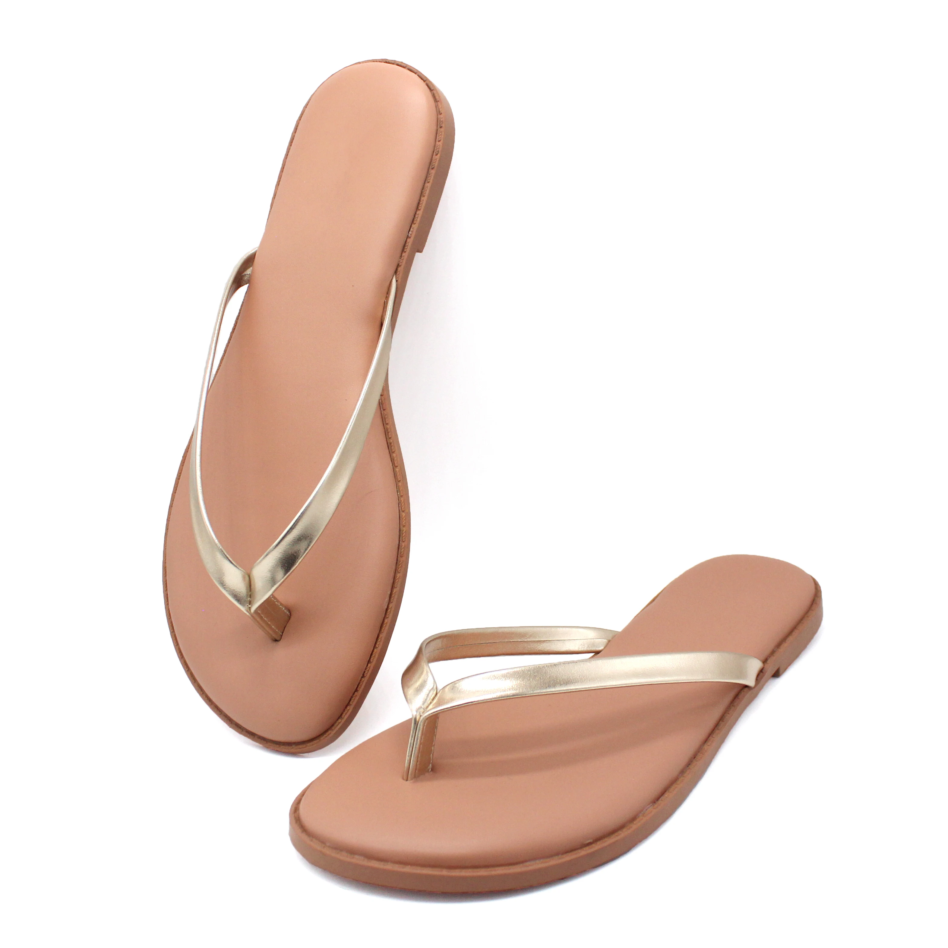 

Factory Direct Casual Slippers Shining Leisure Ladies Shoes Flat Women Slippers Slip on Gold Black