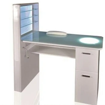 
Fashion styling nail salon supplies and equipment bar vintage double manicure table with optional glass top fan UV light 