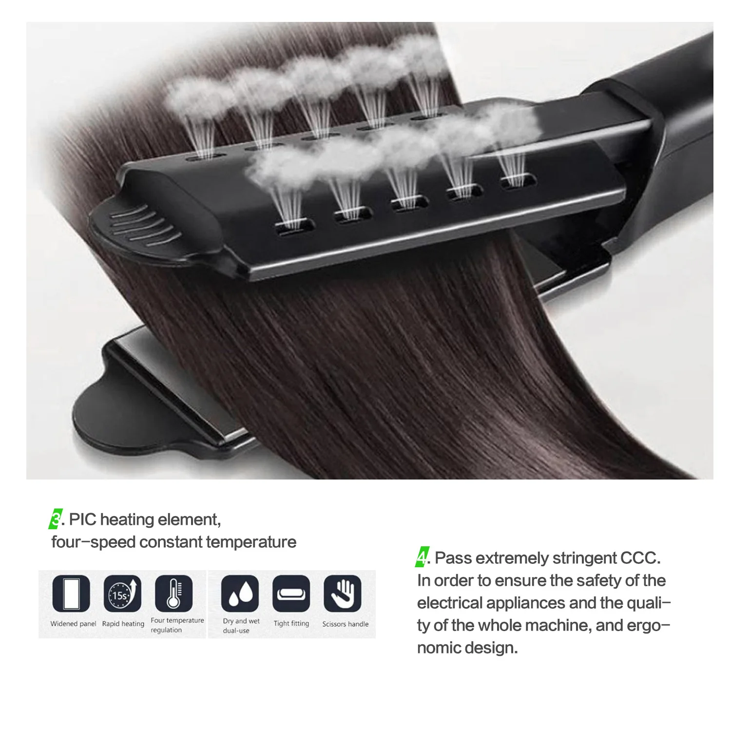 Professional Ceramic Hair Straightening Machine For Lcd Flat Ion Iron