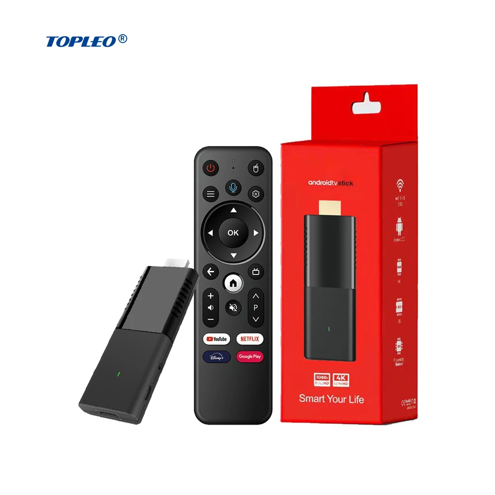 

Topleo Android Tv stick 2gb 16gb H313 Wifi Android 10 4k smart set top box tv digital ATV Q3 tv stick