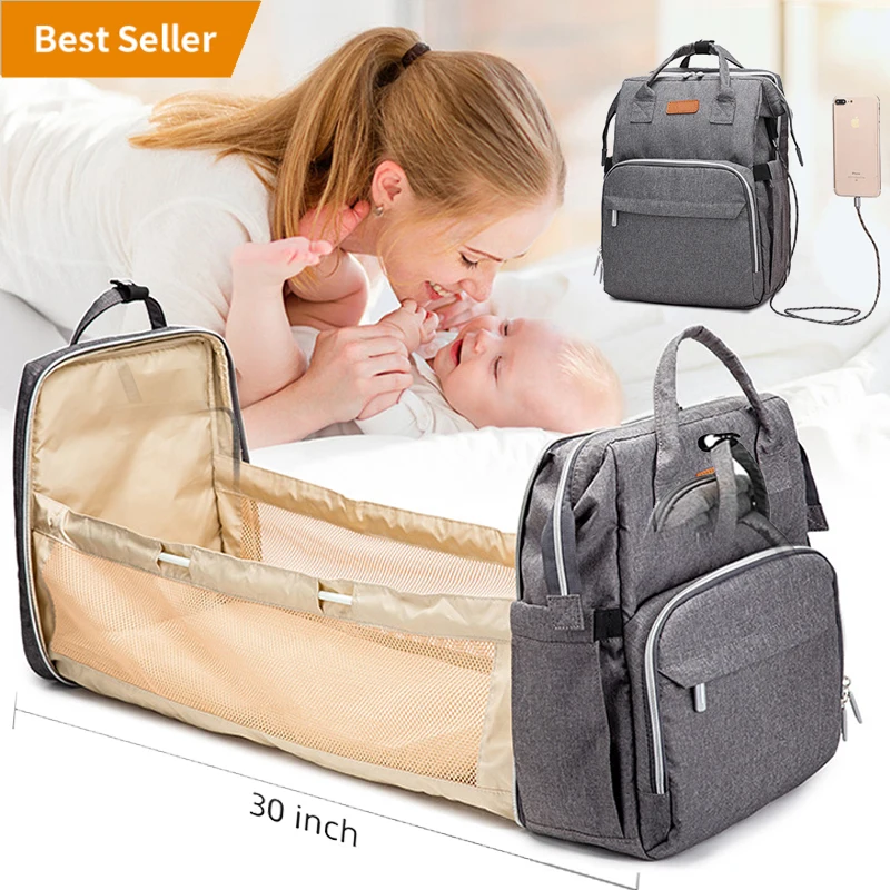 

bolsa maternidade Multifunction Maternity Bag Waterproof Travel Foldable Mommy Backpack Nappy Baby Diaper Bag With Changing Bed, Customized colors