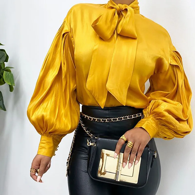 

Ginger Standard Long Sleeve Top Lantern Sleeve Summer Spring New Style Ladies Elegant Top Shirt