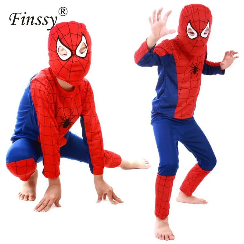 

Hero Red Spiderman Costume Boys Cosplay Black Spider Man Halloween