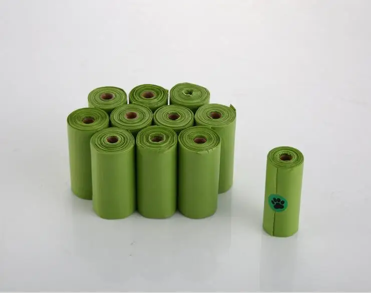 
hot sale degradable recycle green dog poop bags 