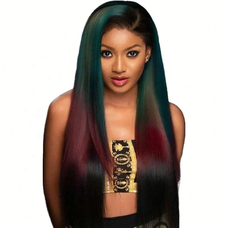 

Color Gradient Women's Long Straight Hair Headgear Synthetic, Pics