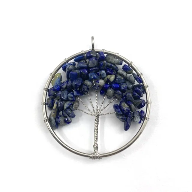

Beaded Lapis Lazuli Tree of Life pendant