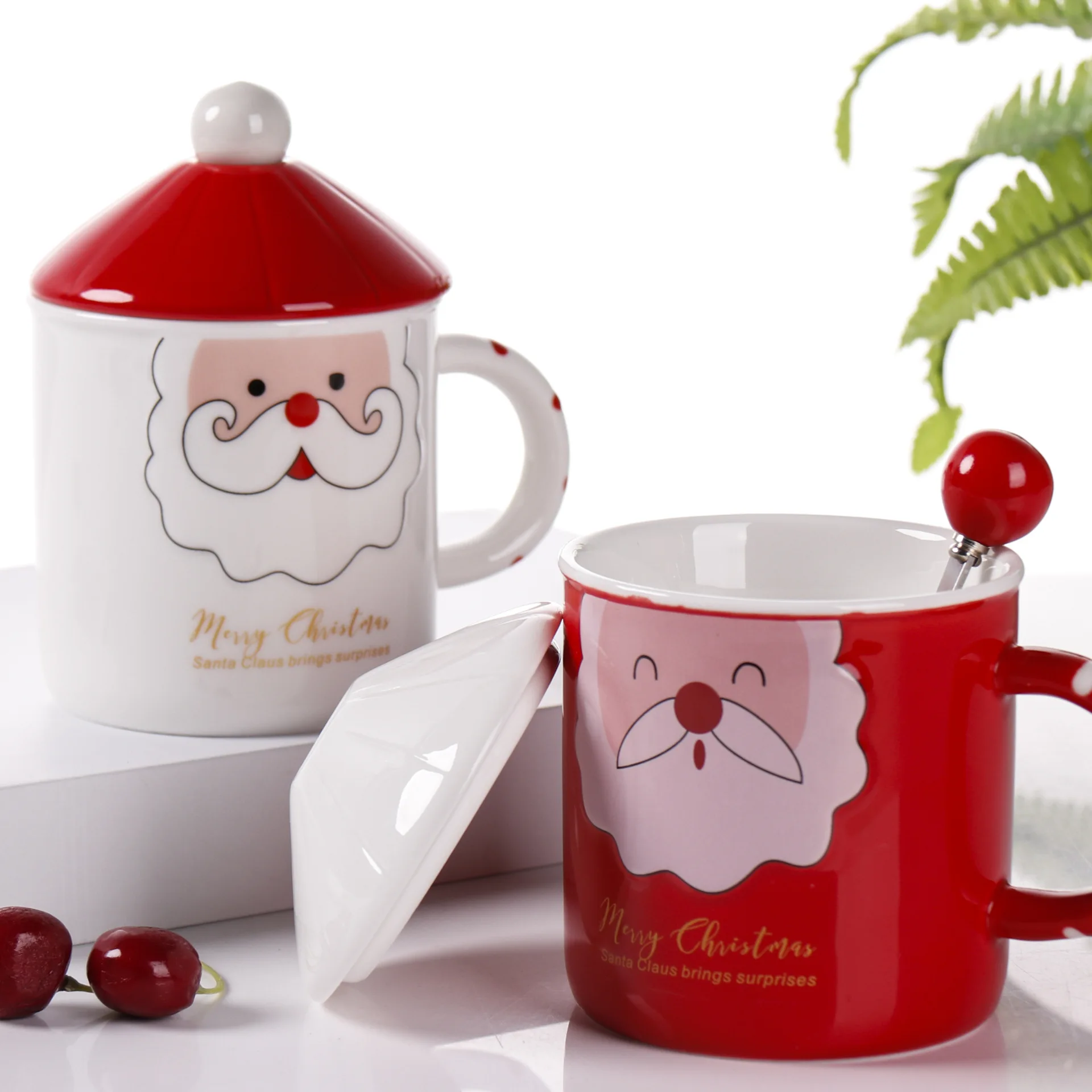 

Mikenda New Products Christmas Ceramic Mug With Lid Wholesale Ceramic Mugs, Customized design