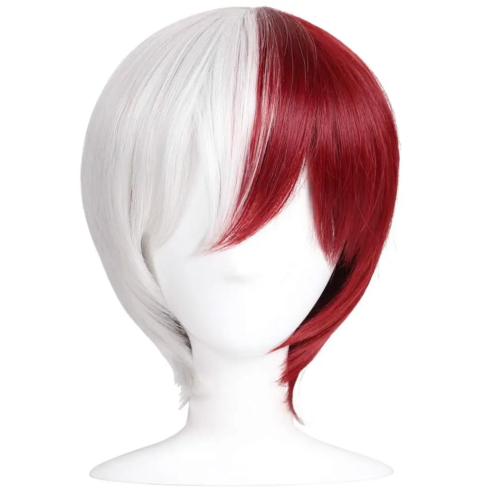 

Ainizi wholesale price high quality 11'' short silky straight My Hero Academia Todoroki Shoto cosplay wigs for parties