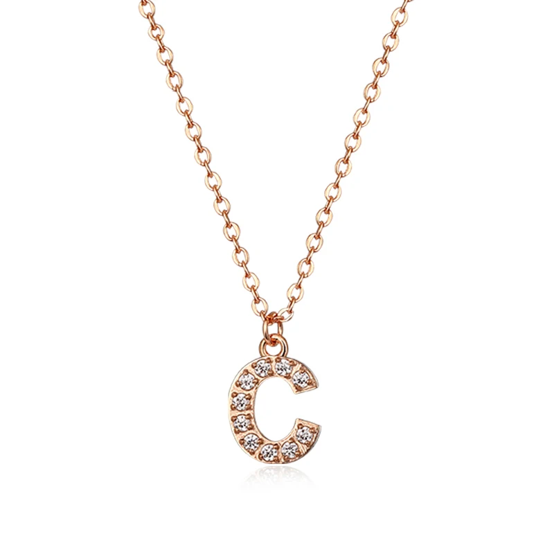 

High Quality White Gemstone Necklace Letter Hip Hop Cubic Zirconia pendant