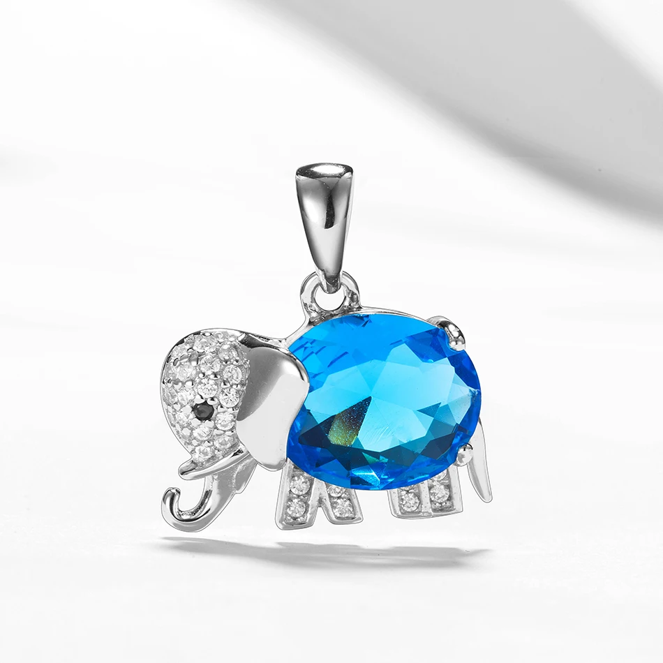 

Fashion Authentic 100% 925 Sterling Silver Lovely elephant Pendant Cubic Zircon Animal Pendant Jewelry for Women Necklace Gift