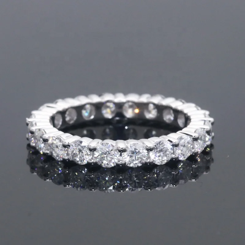 

Elegant moissanite engagement ring white D color VVS clarify round shape colorless moissanite ring band gold 14K moissanite ring
