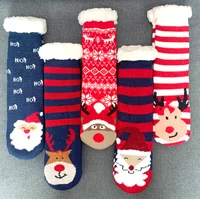 

hot sale popular thick warm thermal winter anti slip home slippers floor christmas socks women