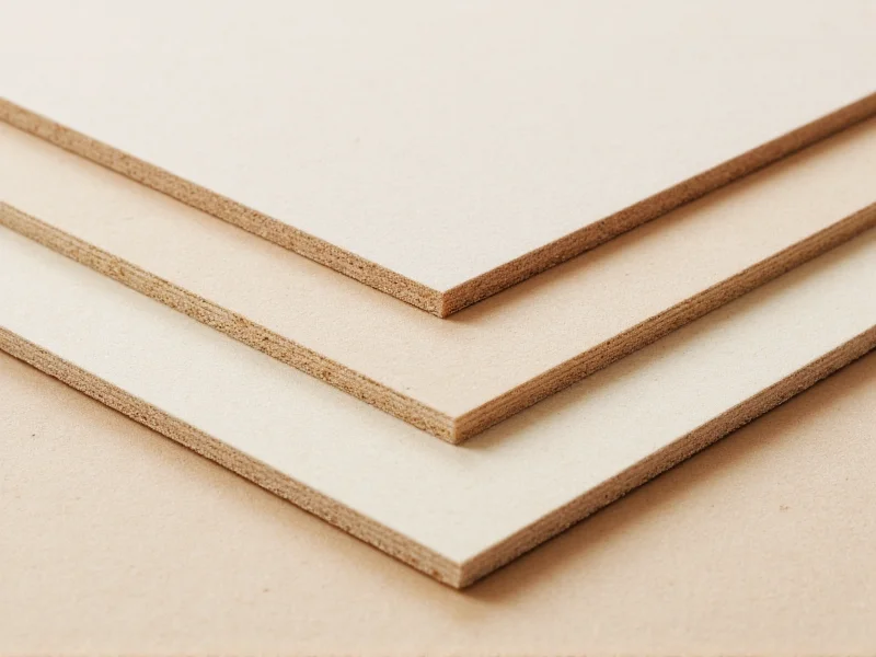 Close-up of craft board layers showing smooth surface and uniform core