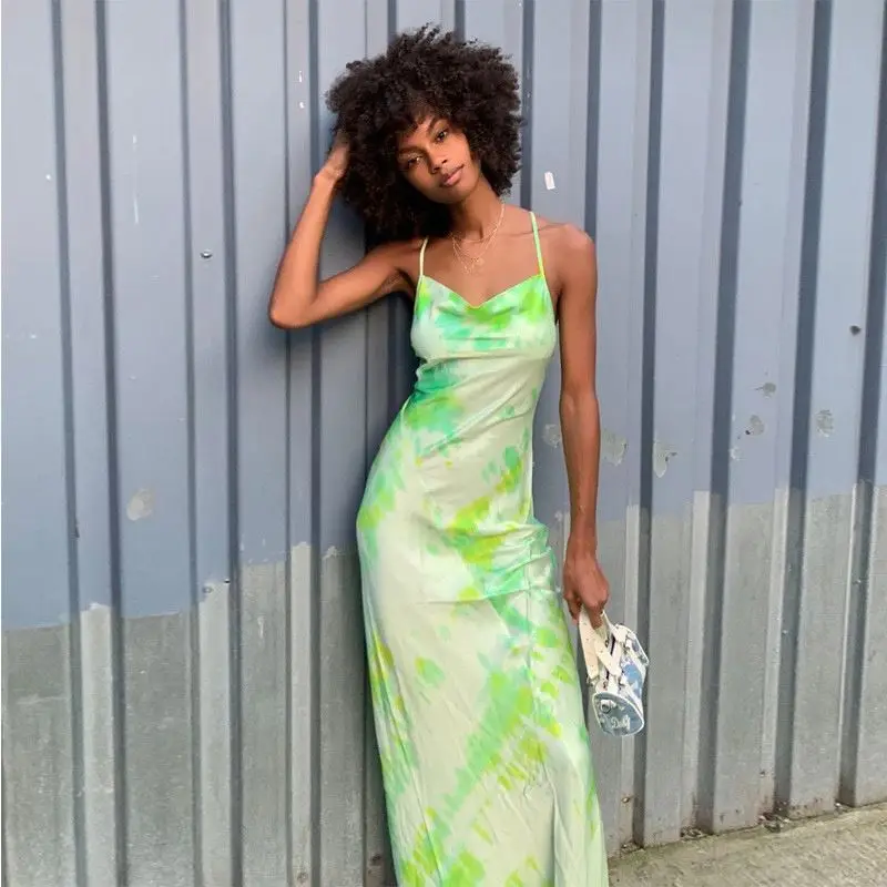 

Camouflage Suspender Halter Backless Women Long Dress Elegant Sexy Party Dresses Women, Customized color