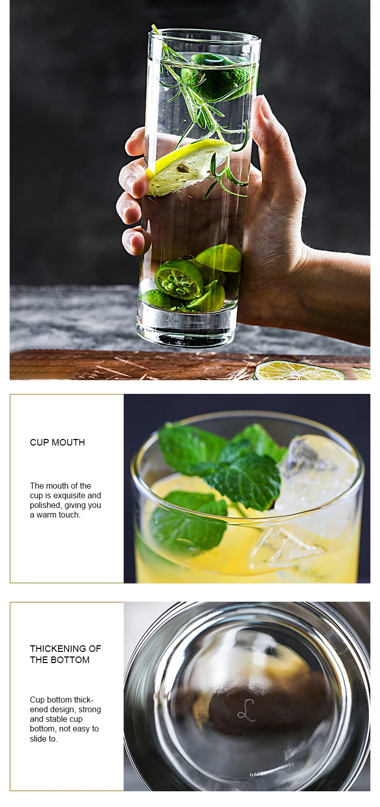 Wholesale Cheap 10.5 oz Barware Collins Highball Glass and Long Drink Cups