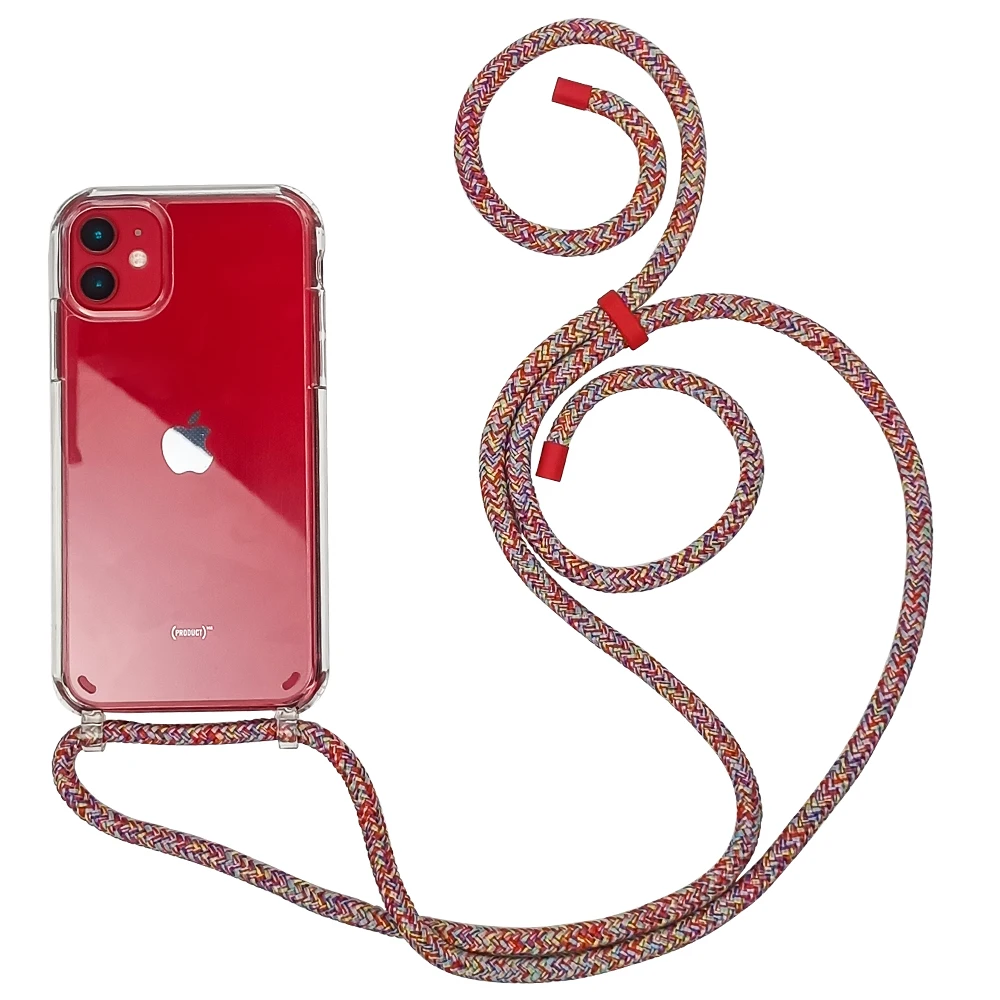 

Trendy High Clear TPU + PC All in One Necklace Phone Case With PP Dacron Rope For Samsung A50