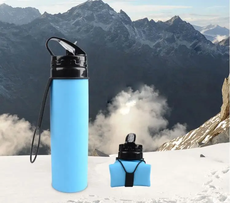 

Reusable Portable Foldable Travel Sports Drinking Bottles Silicone Collapsible Water Bottle With Custom Logo, Custom color acceptable