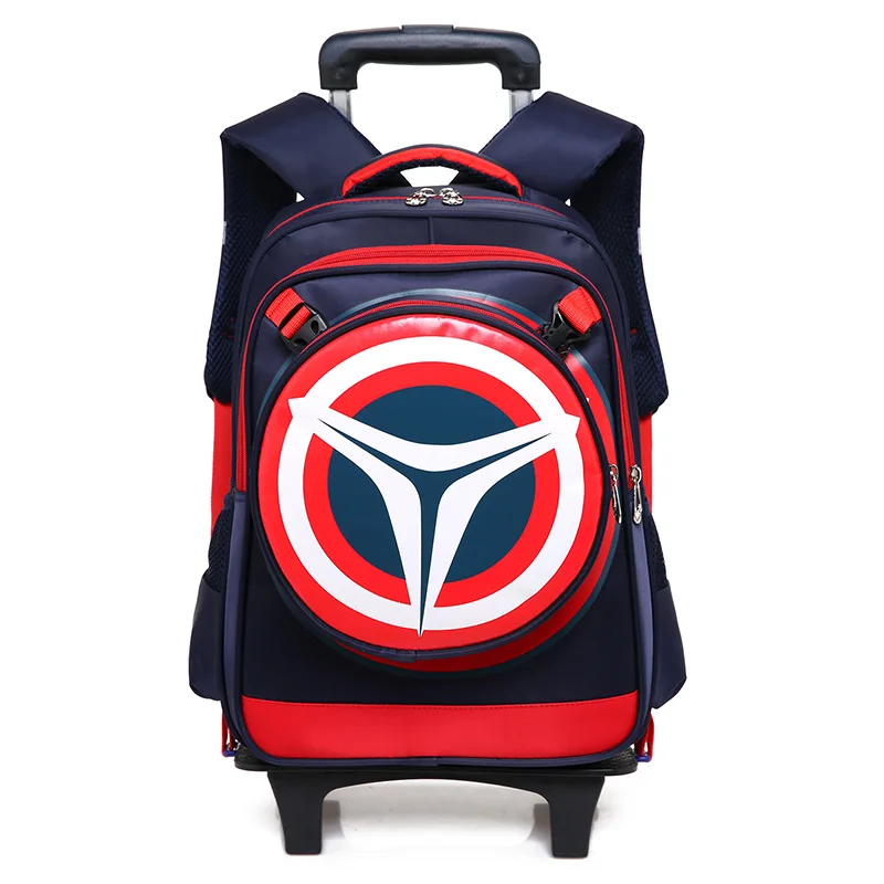 

2021 new trolley case school bag boy Suitable for children aged 6-12 school bag Captain America school bag with wheels, Customized color