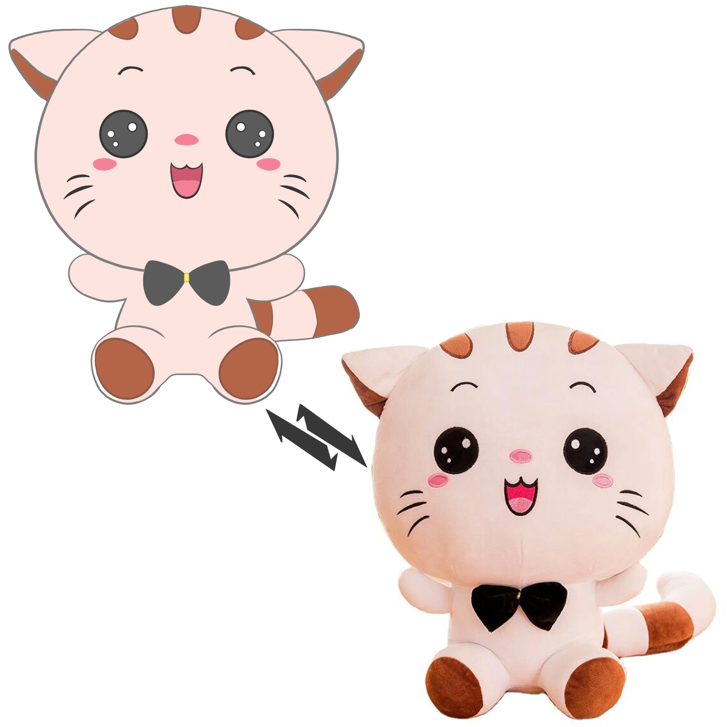 

Custom Plushie Cat Peluche Toys Custom Stuffed Animal Soft Toys Chinese Factories Made Plush Dolls For Pefact Gifts