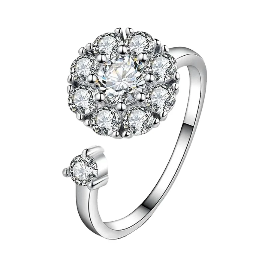 

The new 2021 swivel ring opening with adjustable sparkly diamond ring