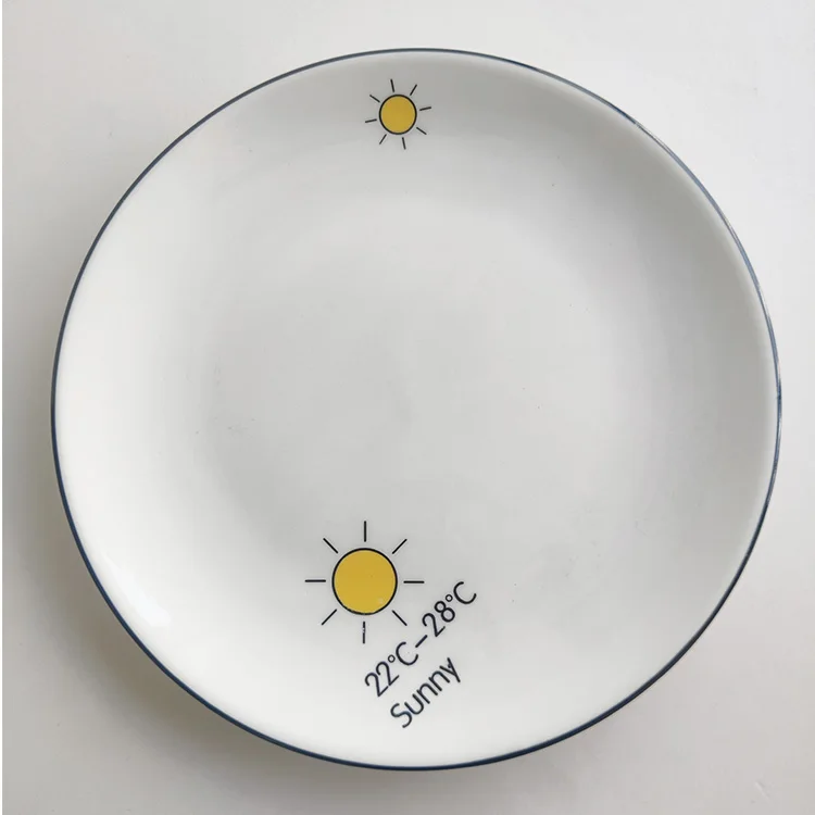 

Home creative ceramic snack fruit round dinner plate