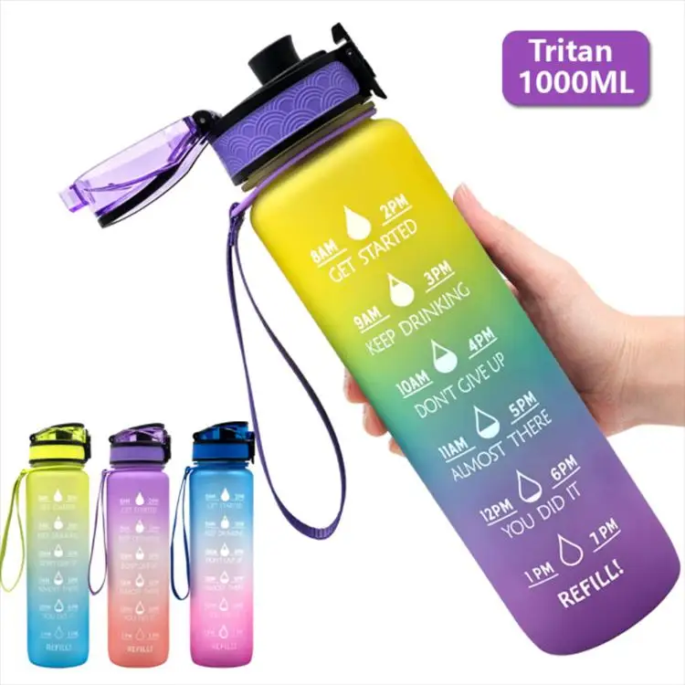 

Hot sale kids gradient color bpa free ecofriendly water bottle (500ml/800ml/1000ml/1gallon), Gradient or solid color