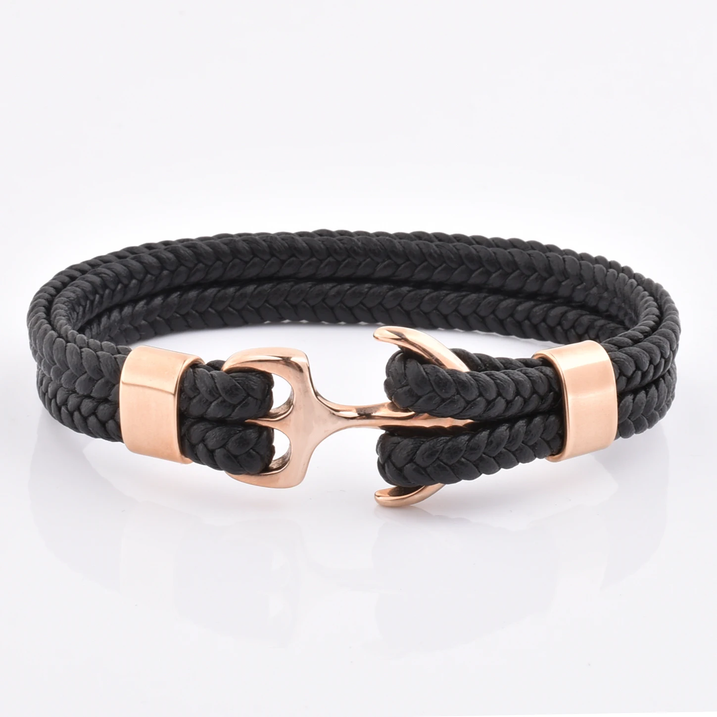 

Latest Luxury Fashion Jewelry Wholesale Nautical Anchor Men Leather Bracelet