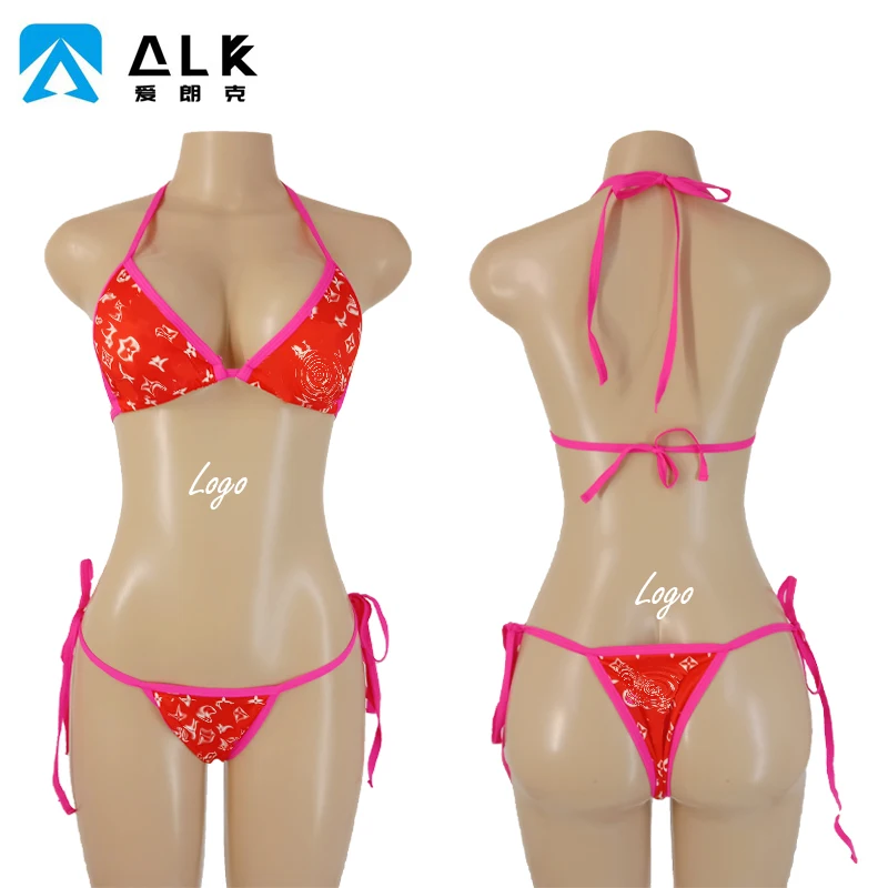 

Ailangke Wholesale Women Custom Extreme Bikini Designer Sexy Luxury Swimwear Logo Two Piece Bathing Suits Sets 2021 & Beachwear, Customized color