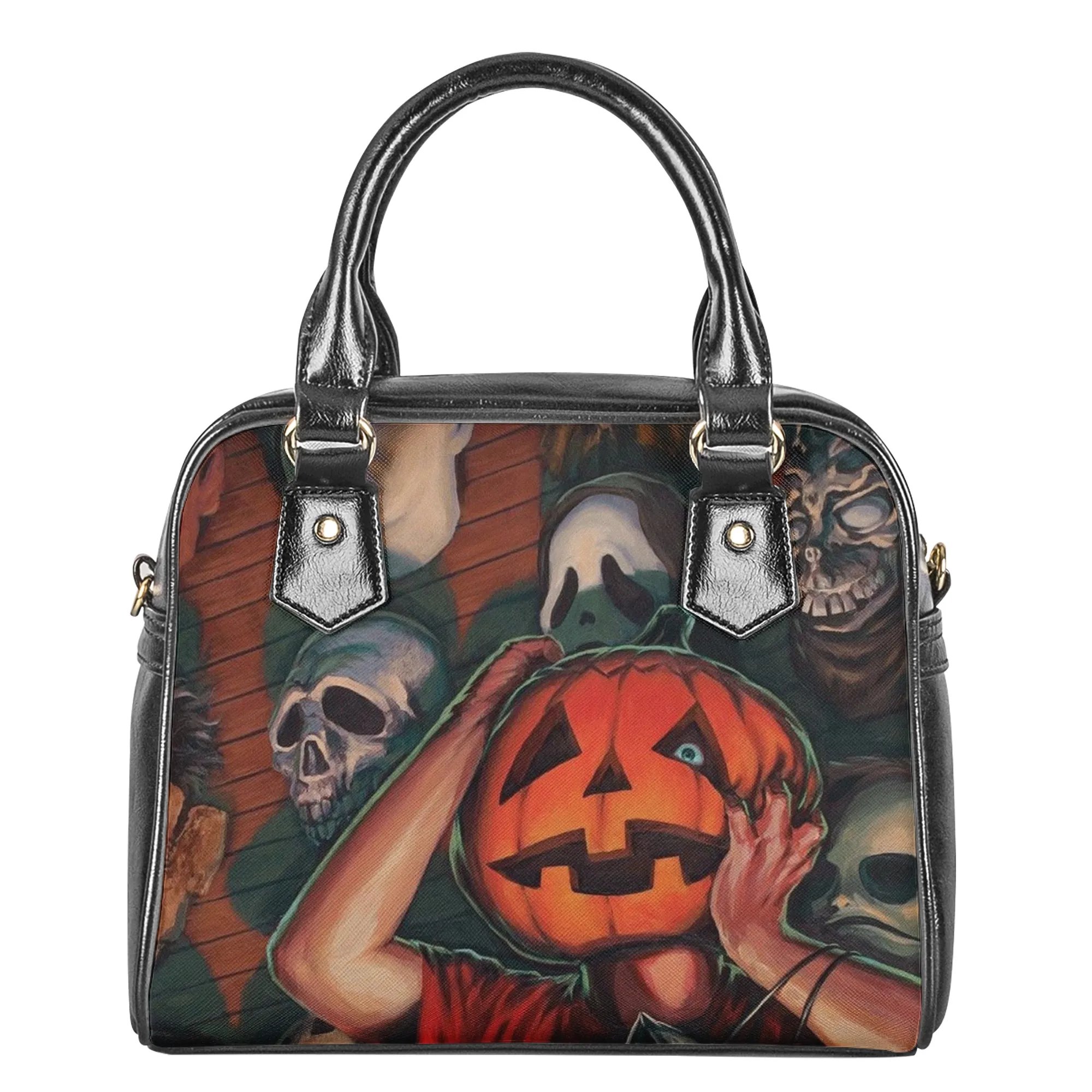 

Our factory sells Halloween pumpkin funny series ladies handbags fashion high-quality shoulder bags pvc handbags at low prices, Customize your exclusive bag