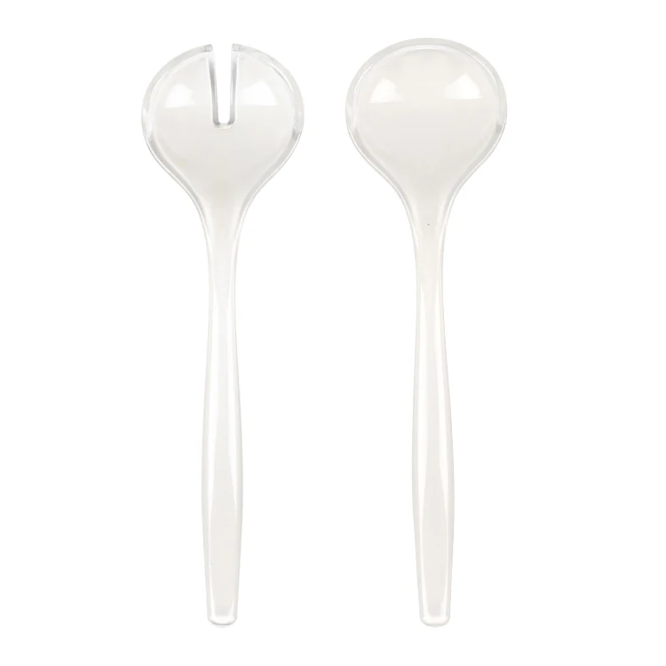 

Professional Two-tong color Kitchen Salad Fruit Serving Spoons Set of 2 Piece, White