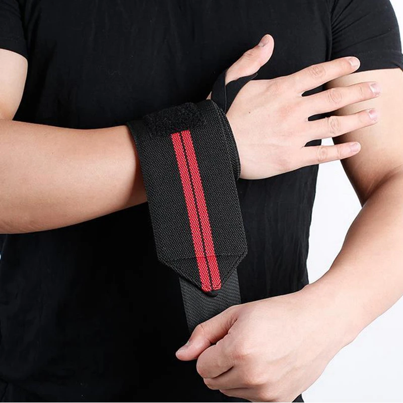 

1 Piece Weight Lifting Strap Fitness Gym Sport Wrist Wrap Bandage Hand Support Wristband, Black&red