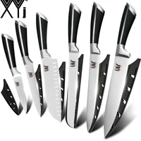 

XYj Knife Yangjiang 6 Pieces 3Cr13 Stainless Steel Knife Set Japanese Kitchen Knife Set With Black Handle