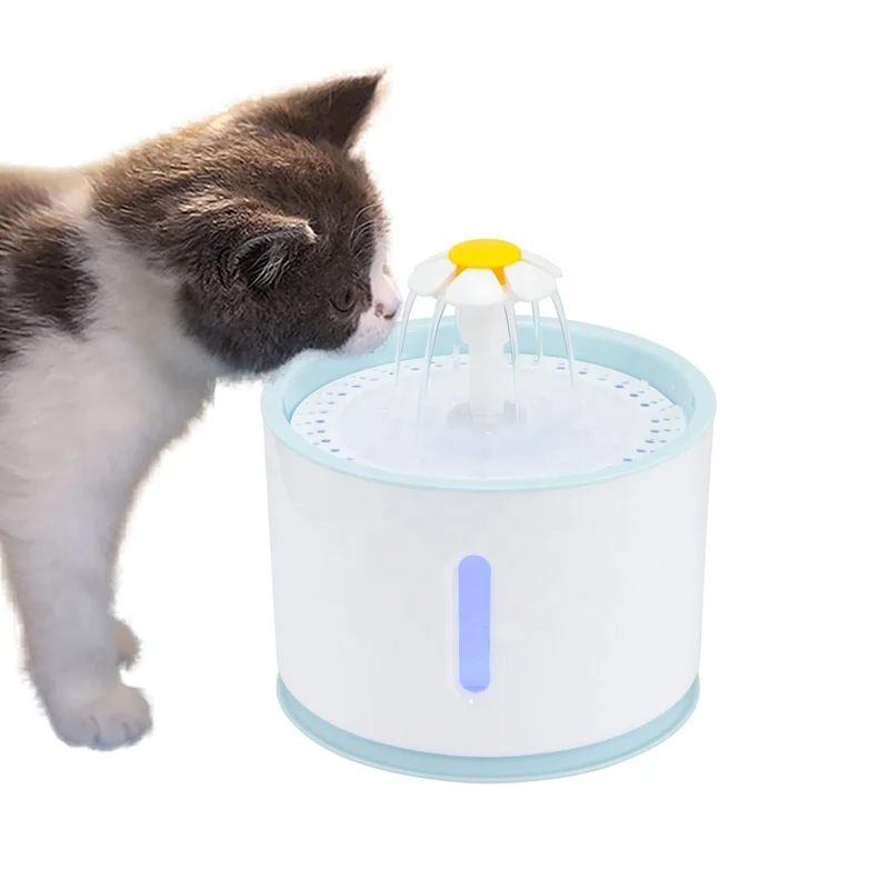 

2.4l Automatic Pet Water Fountain With Led Usb Dog Pet Mute Drinker Feeder Bowl