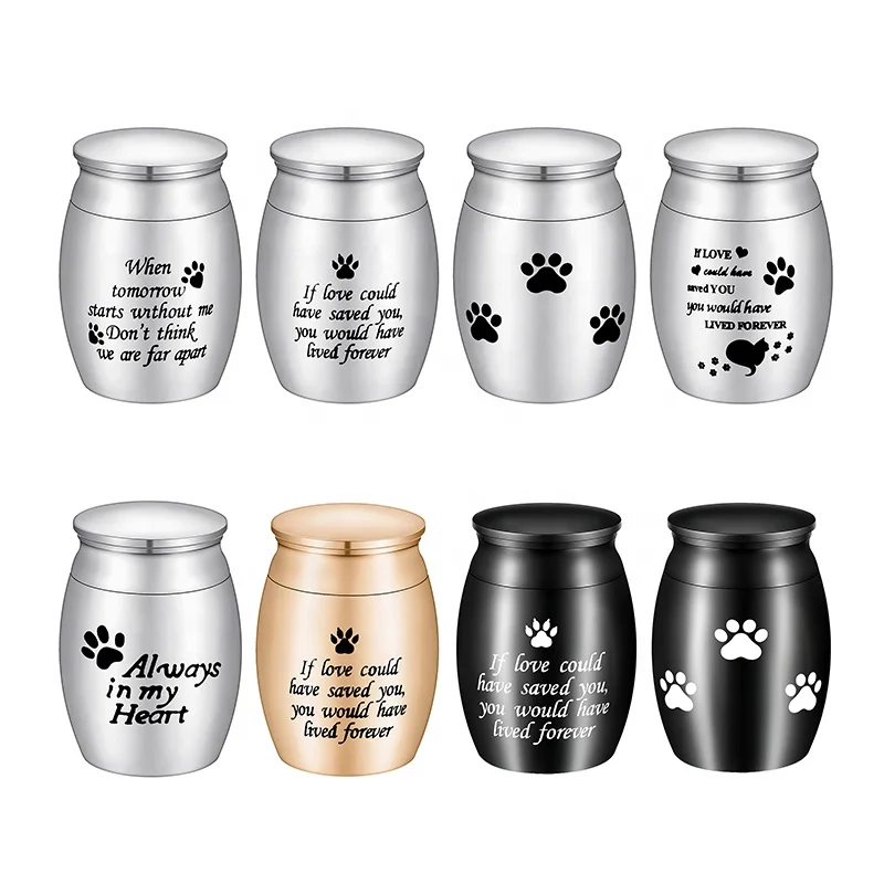 

Custom Pattern and Letter Laser Engraving Stainless Steel Funeral Urn for Dogs Cat Ashes stainless steel urn Dog Memorial Gifts, Silver, black, gold, rose gold, blue