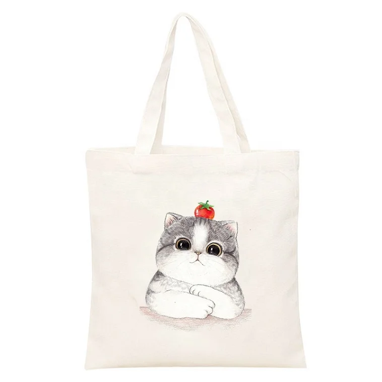 

Hot Sale White Canvas Shopping Bag Nature Blank Cotton Tote Bag grocery women Wholesale Reusable shopping canvas bag foldable, According to options